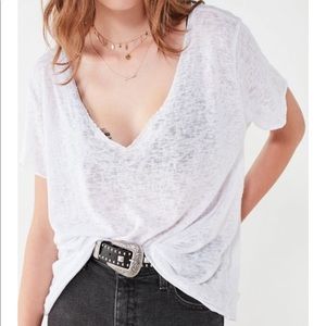 Project Social T Textured-Knit V Neck